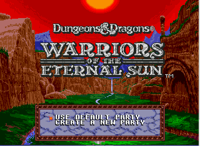 Dungeons & Dragons - Warriors of the Eternal Sun Title Screen